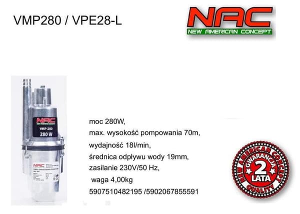 NAC-kalvopumppu 280W VPE28-L