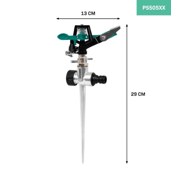 VONROC Impulsvander - Sprinkler | Metal | Sektor- og cirkel-vander | Vandingsareal:  max. 450m2