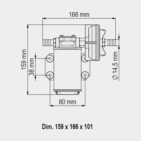 Dieselpump Marco UP3, 24 V, G 3/8" (BSP) / 1/2" (13 mm) slang