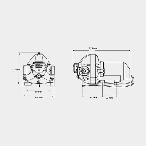Elektrisk pentrypump Jabsco Par-Max 3 31395-4024-3A, 24 V, 10.9 l/min, 1/2 (13 mm) slang