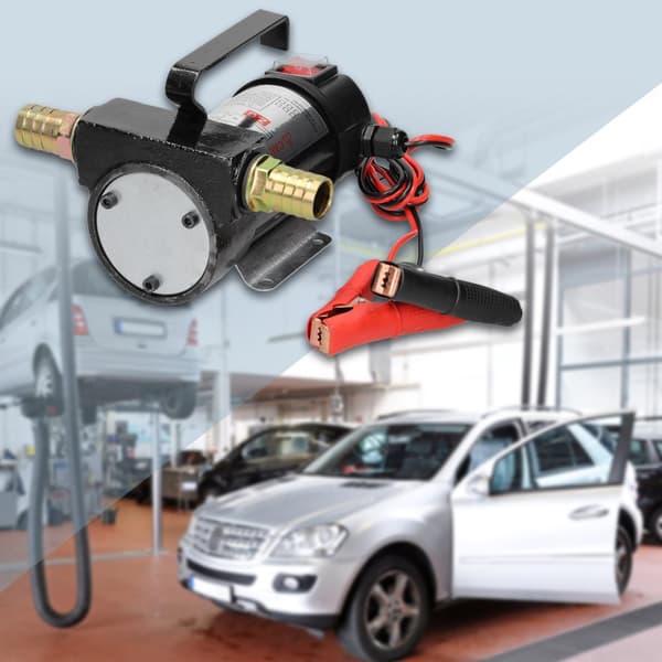 ECD Germany Dieselpumpe, støbejern, 10,5 x 13 x 20 cm, sort, 155W, 12V, IP55, varmeoliepumpe, brændstofpumpe Selvigging, elektrisk pumpe, sugpumpe