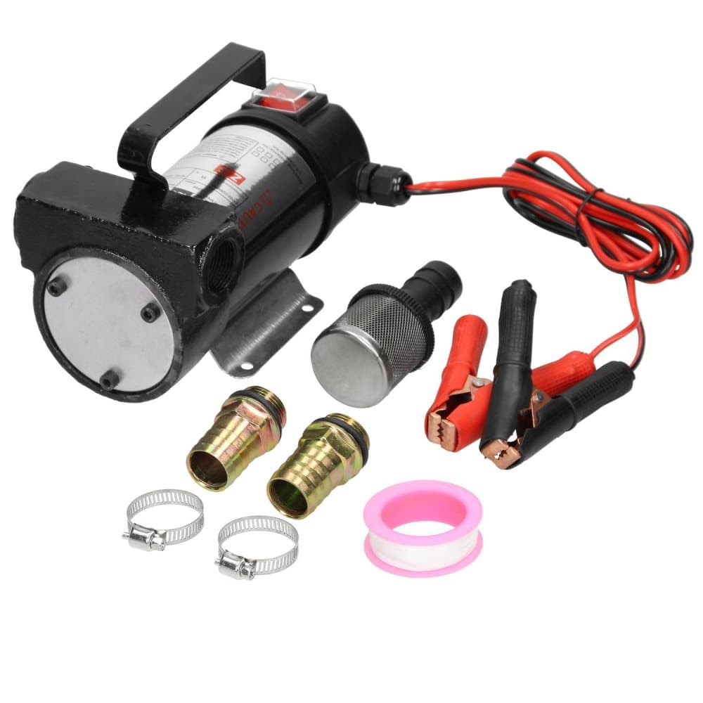 Ecd Germany dieselpump, gjutjärn, 10,5 x 13 x 20 cm, svart, 155W, 12V, IP55, 1 tum, oljeutvinningspump, uppvärmningsoljepump, elektrisk pump, sugpump