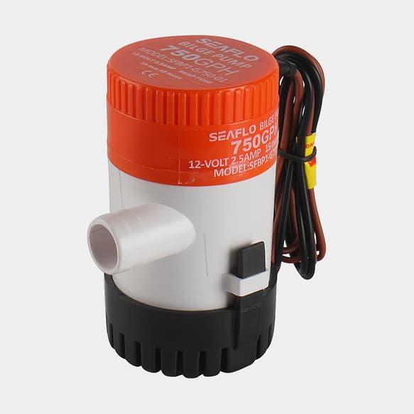 Dränkbar elektrisk länspump SEAFLO 01-750 GPH (47 liter / minut), 12V, manuell driftstart, utan nivåvakt