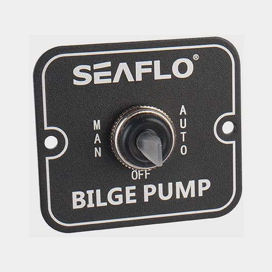 Manöverpanel för elektrisk länspump SEAFLO 3-Way Switch Panel, aluminium, 12/24V, utan säkring