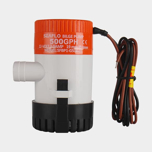 Dränkbar elektrisk länspump SEAFLO 01-500 GPH (31 liter / minut), 12V, manuell driftstart, utan nivåvakt