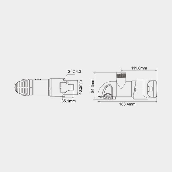 Dränkbar elektrisk länspump SEAFLO 14B-1100 GPH (69 liter / minut), 12V, automatisk driftstart, utan nivåvakt