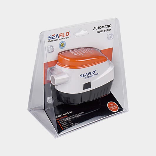 Dränkbar elektrisk länspump SEAFLO 06-600 GPH (37 liter / minut), 12V, automatisk driftstart, med nivåvakt