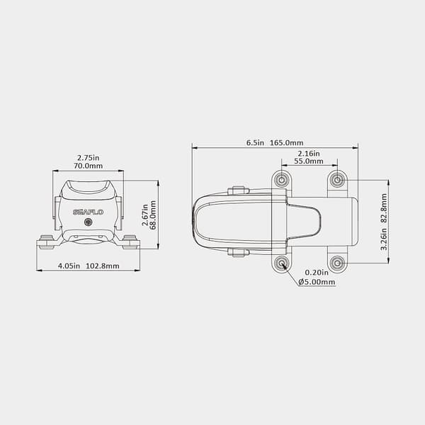 Elektrisk pentrypump SEAFLO 23A, 12 V, 5.6 l/min, 2.8 bar, 3/8" (10 mm) slang