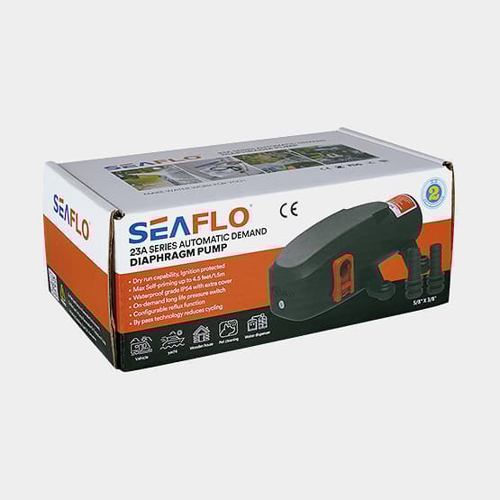Elektrisk pentrypump SEAFLO 23A, 12 V, 5.6 l/min, 2.8 bar, 3/8" (10 mm) slang
