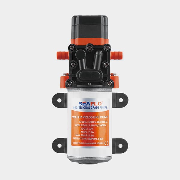 Elektrisk pentrypump SEAFLO 22, 12 V, 5.0 l/min, 4.1 bar, 3/8" (10 mm) slang