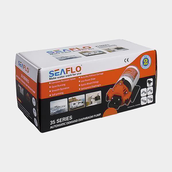 Elektrisk pentrypump SEAFLO 35, 12 V, 7.0 l/min, 5.5 bar, 3/8" (10 mm) slang