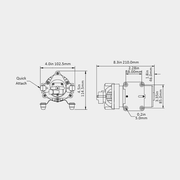 Elektrisk pentrypump SEAFLO 35, 12 V, 7.0 l/min, 5.5 bar, 3/8" (10 mm) slang