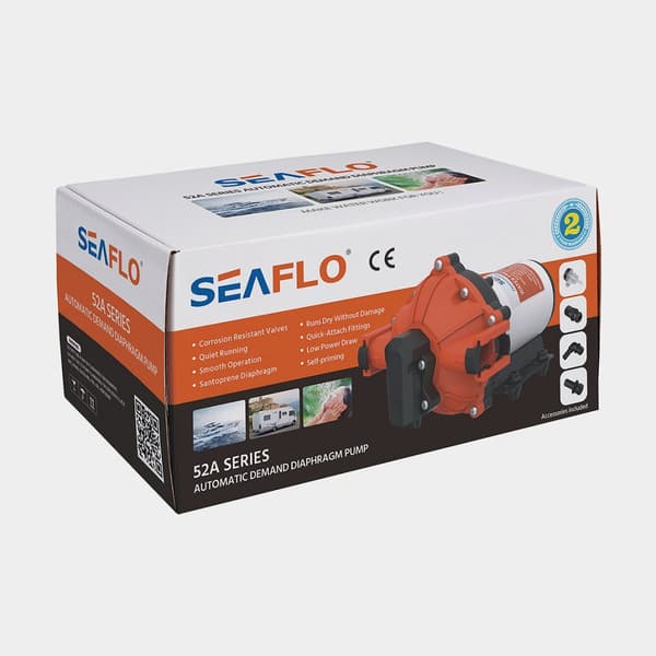 Elektrisk pentrypump SEAFLO 52, 12 V, 18.9 l/min, 4.1 bar, 3/4" (19 mm) slang