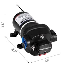 12V 10 L/min 17PSI membran vattenpump med inbyggt termiskt skydd, enastående prestanda, säker och pålitlig, lätt att montera