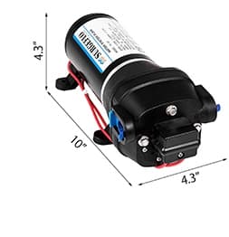 12V 17 L/min 40PSI membran vattenpump med inbyggt termiskt skydd, enastående prestanda, säker och pålitlig, lätt att montera
