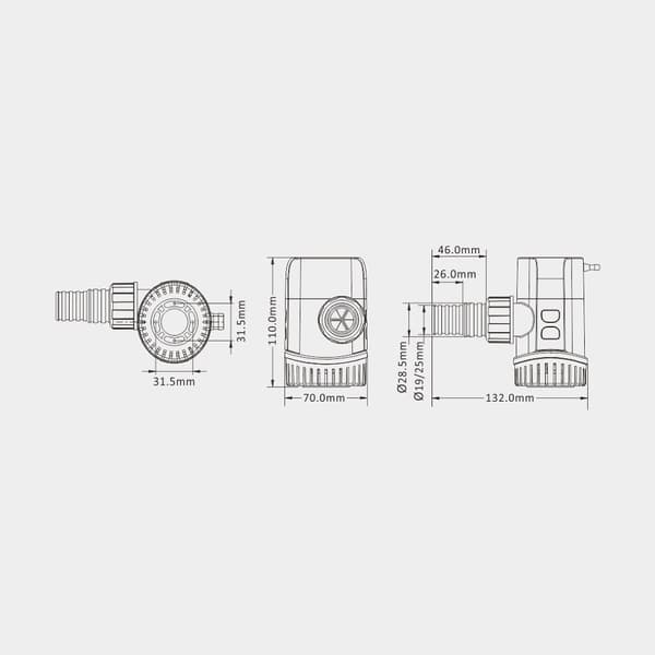 Dränkbar elektrisk länspump SEAFLO 13B-800 GPH (50 liter / minut), 24V, automatisk driftstart, utan nivåvakt