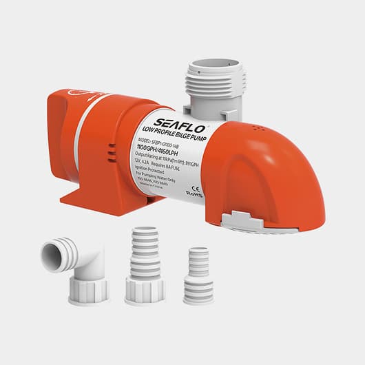 Dränkbar elektrisk länspump SEAFLO 14B-800 GPH (50 liter / minut), 24V, automatisk driftstart, utan nivåvakt