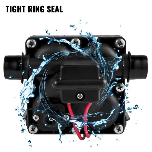 4 GPM 12V vattenmembranpump med inbyggd backventil och termiskt skydd, 1/2" NPT inlopp/utlopp, avtagbart filter, lätt och bärbar