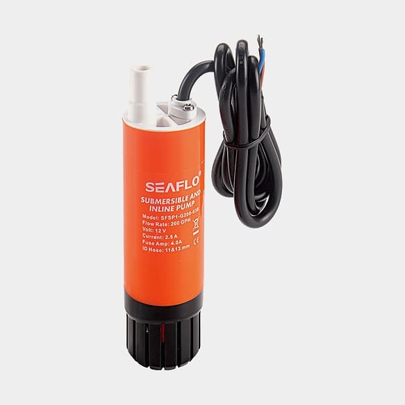 Dränkbar elektrisk pentrypump SEAFLO Submersible and Inline Pump, 12 V, 12 l/min, 2/5" (11 mm) / 1/2" (13 mm) slang