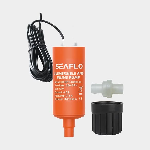 Dränkbar elektrisk pentrypump SEAFLO Submersible and Inline Pump, 12 V, 12 l/min, 2/5" (11 mm) / 1/2" (13 mm) slang