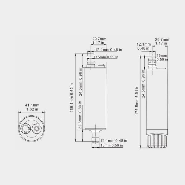 Dränkbar elektrisk pentrypump SEAFLO Submersible and Inline Pump, 12 V, 17 l/min, 1/2" (13 mm) slang + krokodilklämmor (5 meter kabel)