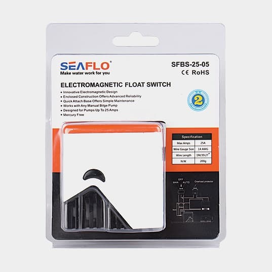 Nivåvakt till elektrisk länspump SEAFLO 05 Electromagnetic Float Switch, 12V, 25 A