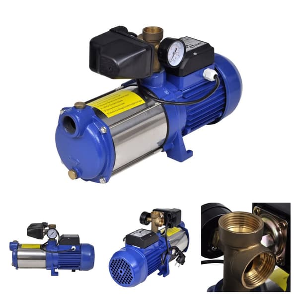 The Living Store jetpumpe med måler 1300 W 5100 l/t blå -  Vandings-, sprinkler- & forstærkerpumper