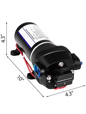 12V 40PSI 17L/min membran vattenpump med inbyggt termiskt skydd, automatisk självsugande pump för boostersystem