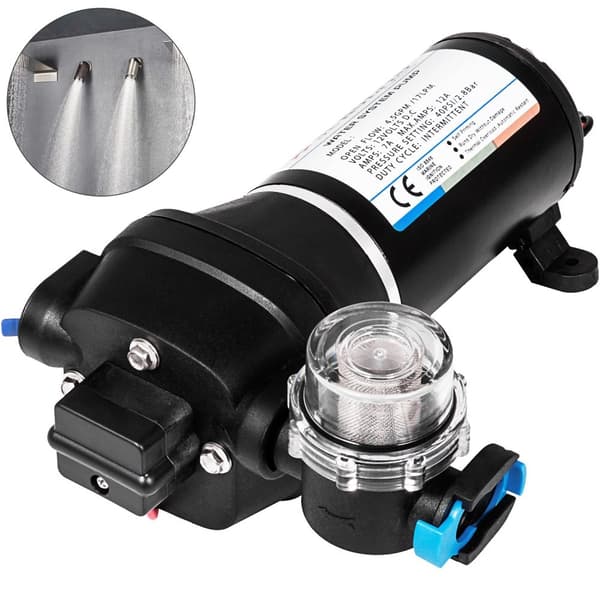 12V 40PSI 17L/min membran vattenpump med inbyggt termiskt skydd, automatisk självsugande pump för boostersystem