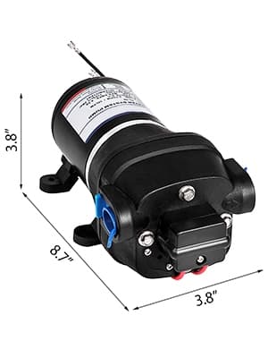 12V 17 PSI 10L/min membran vattenpump med inbyggt termiskt skydd, automatisk självsugande pump för boostersystem