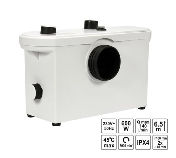 WAVE TOALETTPUMP 600W MED KLIPP