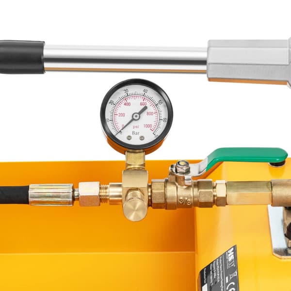 MSW - Provtryckningspump - 60 bar - 2 ventiler - 16 ml - Vattentank: 7 l