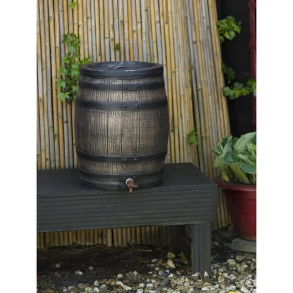 Vattenuppsamlingsbehållare i tunnaform - NATURE - Rotationsgjuten PE - 50 liter - Inklusive tillbehör