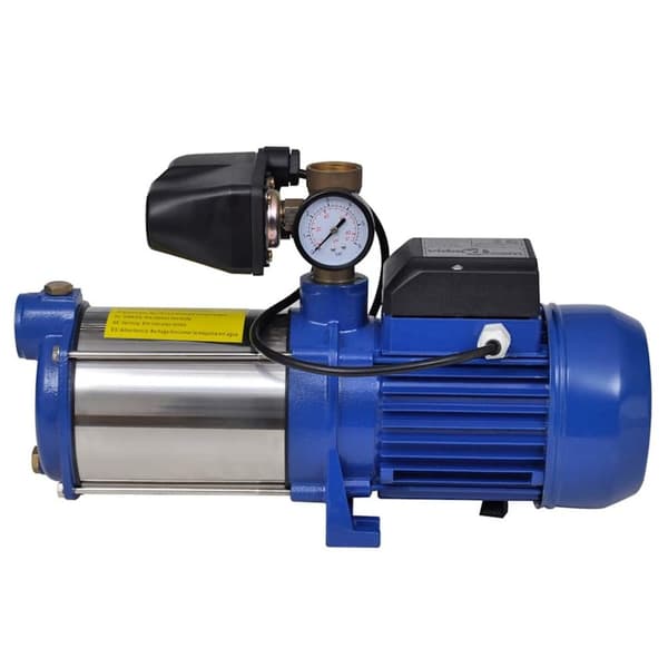 Jetpump med tryckmätare 1300 W 5100 L/tim blå