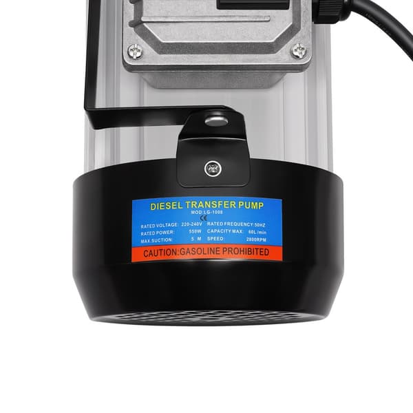 Dieselbrændstofoverførselspumpe, 550W motor, 60L/min flowhastighed, holdbare slange materialer