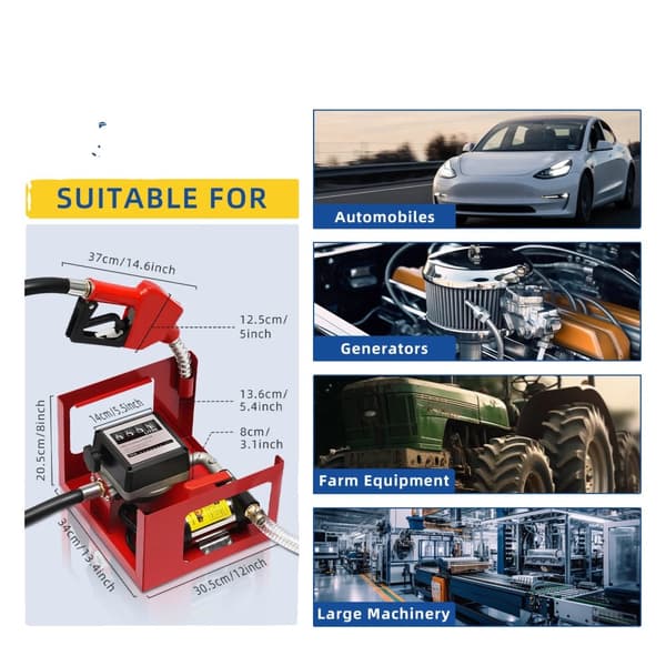 Diesel-siirtopumppu, 200W teho, korkea nopeus 3600RPM
