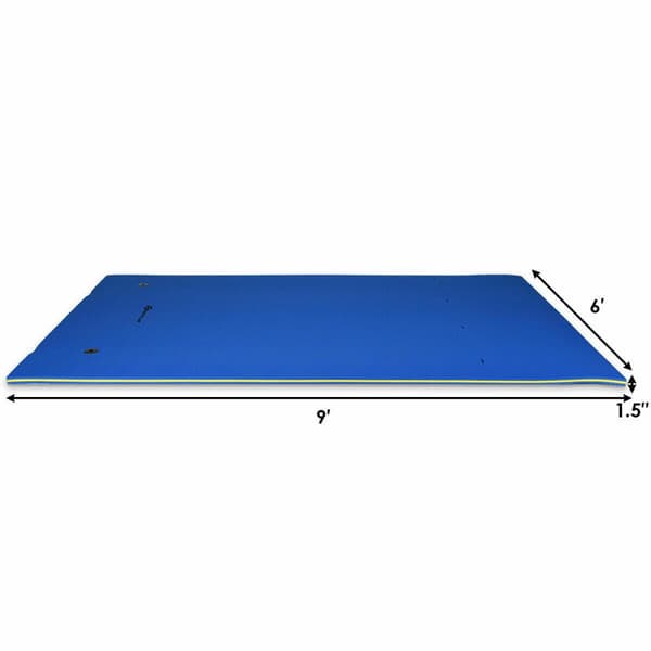 Flydende vandpude, 9'x6'x1.5", Blå