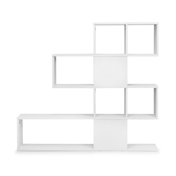 Stigereol i bogreolstil, 120x19.5x109 cm, Sort & Hvid