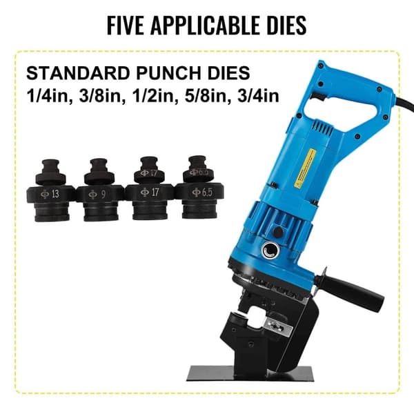 900W 10ton handhållen elektrisk hydraulisk hålslagare,exakt positionering,5 Dies