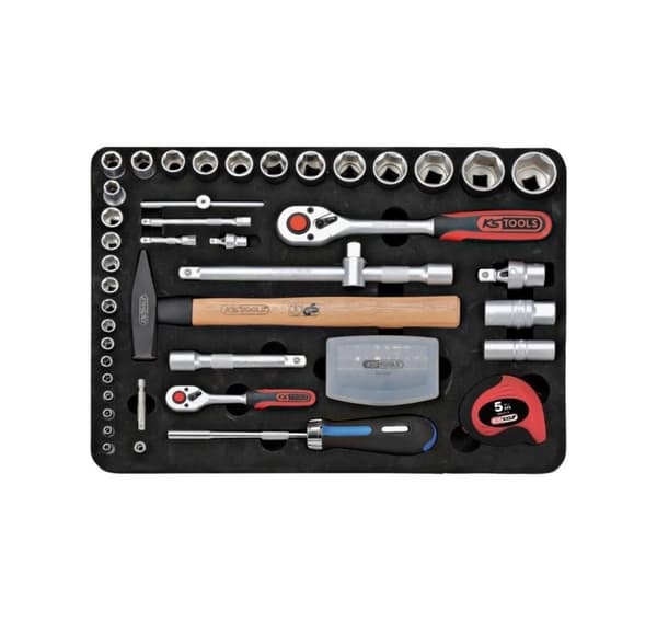 Universal verktygssats 1/4´´+1/2´´ 127 delar, KS Tools