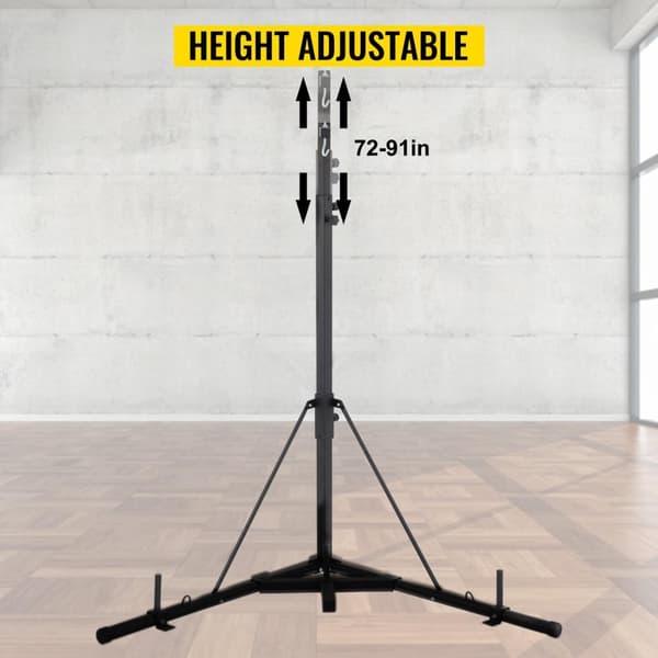 60kg last 230cm höjd vikbar tung fristående boxningssäcksställ med stabil triangulär bas, premium järnmaterial, justerbar höjd