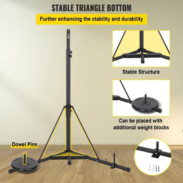 60kg last 230cm höjd vikbar tung fristående boxningssäcksställ med stabil triangulär bas, premium järnmaterial, justerbar höjd