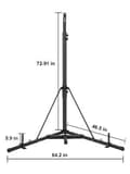 Miniatyrbild 9 av 9: 60kg last 230cm höjd vikbar tung fristående boxningssäcksställ med stabil triangulär bas, premium järnmaterial, justerbar höjd