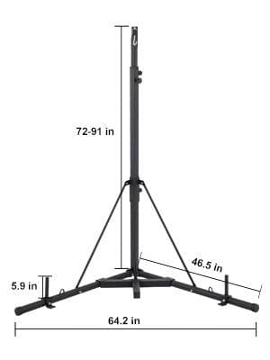 60kg last 230cm höjd vikbar tung fristående boxningssäcksställ med stabil triangulär bas, premium järnmaterial, justerbar höjd