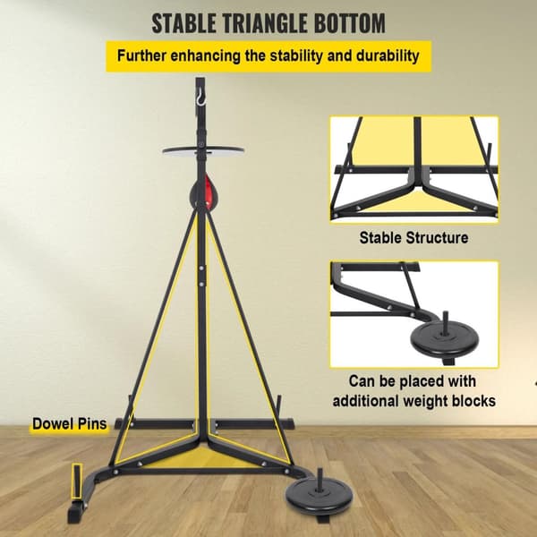 2 i 1 60kg kapacitet vikbart fristående boxningsväska stativ, unisex, justerbar höjd, stabil design, bred användning