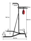 Miniatyrbild 8 av 8: 2 i 1 60kg kapacitet vikbart fristående boxningsväska stativ, unisex, justerbar höjd, stabil design, bred användning