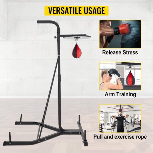 2 i 1 60kg kapacitet vikbart fristående boxningsväska stativ, unisex, justerbar höjd, stabil design, bred användning