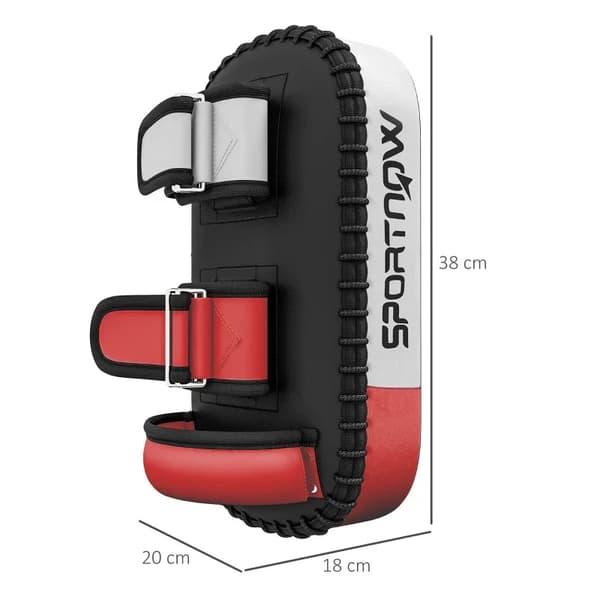 Rootz - Kick Pad - Nyrkkeilysäkki - Muay Thai - Potkunyrkkeily - Keinonahkainen päällinen - 0,4 Kg - Keinonahka - Musta - Punainen - Valkoinen - 38 x