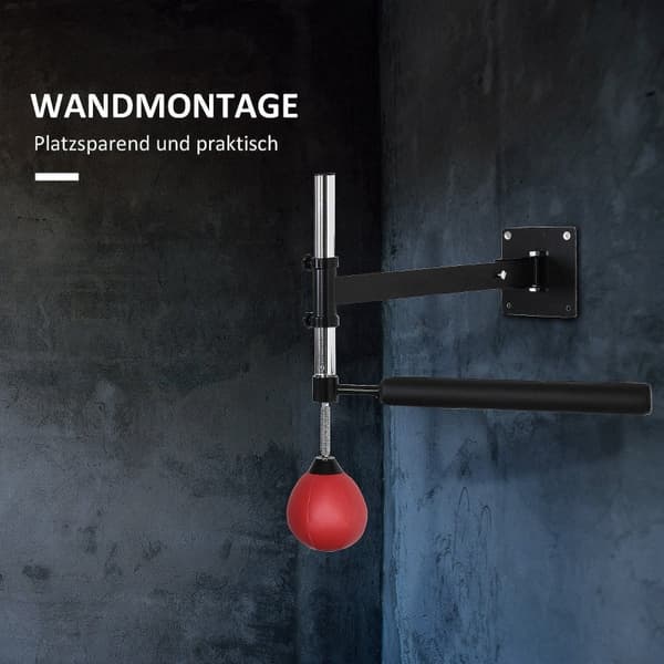 Rootz boxningsram - Stativ för boxningssäck - Väggmonterad boxningsutrustning - Stålram - Justerbar höjd - Träningsreflexer - Röd - 79cm x 72cm x 20cm