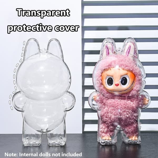 POP MART Labubu The Monsters Macaron Transparent skyddsfodral